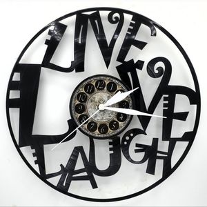 LIVE LOVE LAUGH vinyl record clock